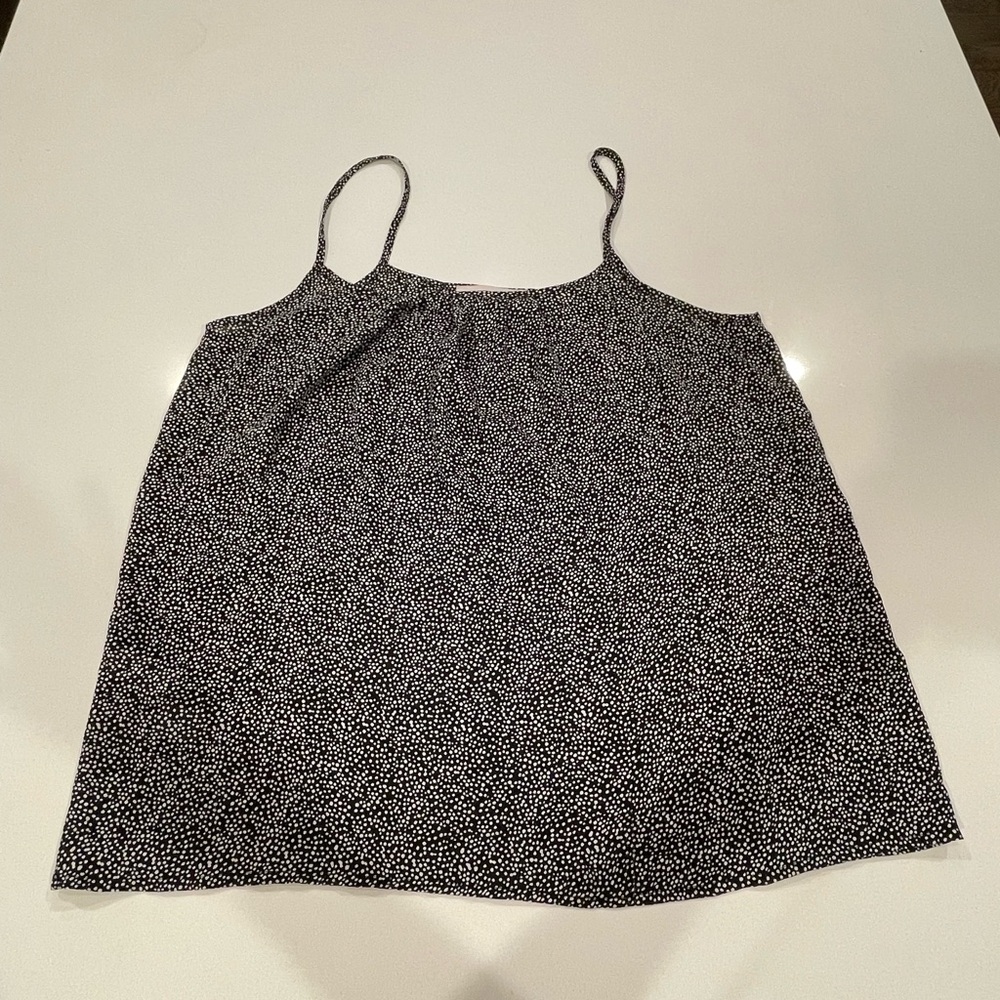 BOGO Ann Taylor LOFT Black and White Polka Dot Semi-Sheer Camisole Tank Top